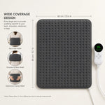 Large 60cm x 40cm electrical heating pad dimensions for wide coverage pain therapy.